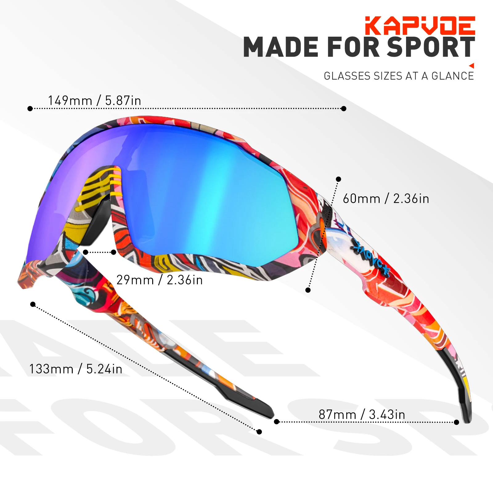 Kapvoe Men Sunglasses Cycling Glasses for Women Fashion Bike Sunglasses Sports Goggles MTB Bicycle Hiking Eyewear Riding UV400