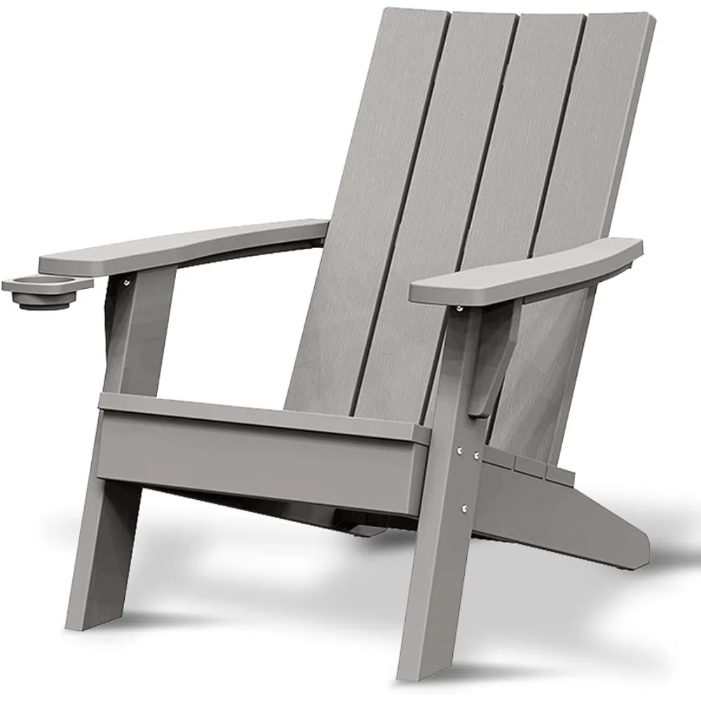 SereneLife Home Wooden Adirondack, Outdoor Patio Lounge Chairs for Fire Pit, Yard, Garden, Beach, and Backyar, Grey minimalistic stool shampoo chairs artifact hair wash children home shampoo chairs bed folding fotel fryzjerski furniture qf50sc