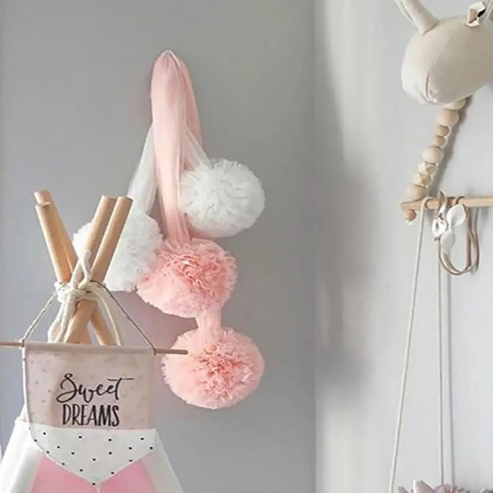 1 Pcs Chiffon Pom Balls For Home Kids Baby Bed Net Hanging Decoration Bedroom Mosquito Net Ornament Accessories Gift