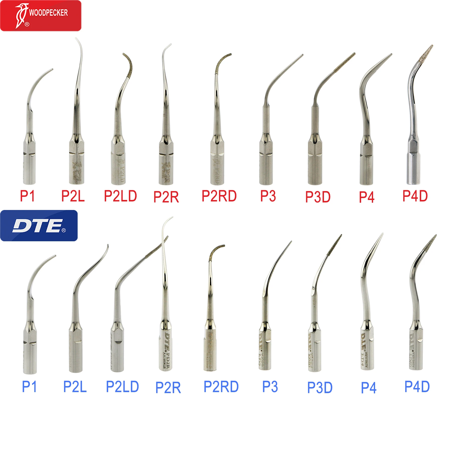 

Woodpecker DTE Dental Ultrasonic Scaler Tips Periodontics Endodontics Endo Perio Tooth Cleaning Scaling Tips Fit EMS SATELEC NSK