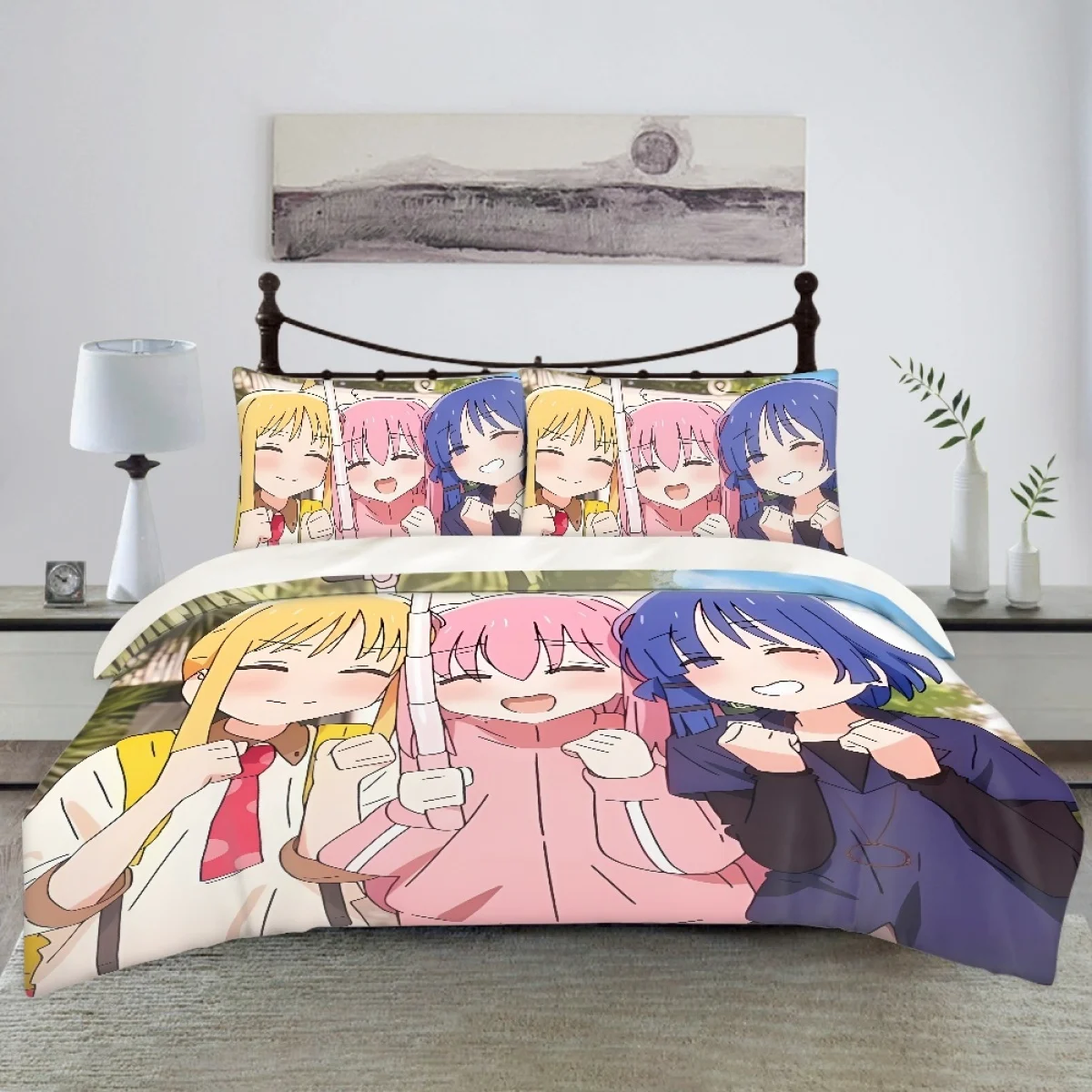 

TOADDMOS Bocchi The Rock Print Three Piece Bedding Set Fashion Children Adults for Beds Quilt Covers Pillowcases Duvet Cover New