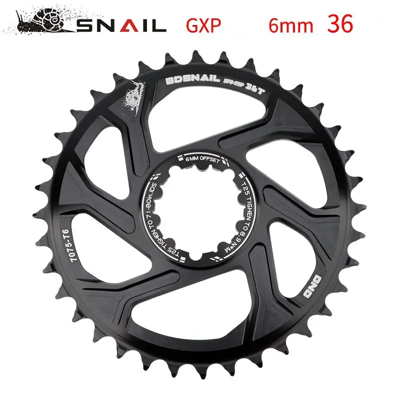 

SNAIL MTB GXP Chainring NarrowWide Offset 6mm Mountain Bike Chainwheel 32/34/36/38T for XX1 X9 XO X01 Iamok Crank Chain Ring