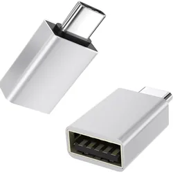 Dual - Pack USB - C to USB Adapter - USB - C Male to USB Female Converter (Silver 2pcs)