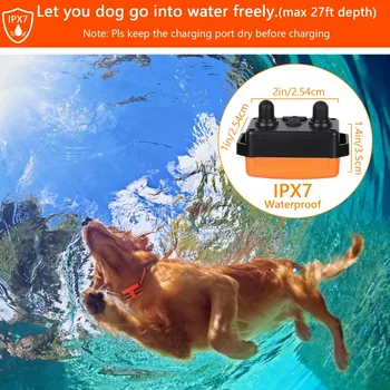 Electric Dog Training Collar Waterproof Dog Bark Collar With Remote Control Anti Barking Device for All Size Dogs Pet Supplies 5