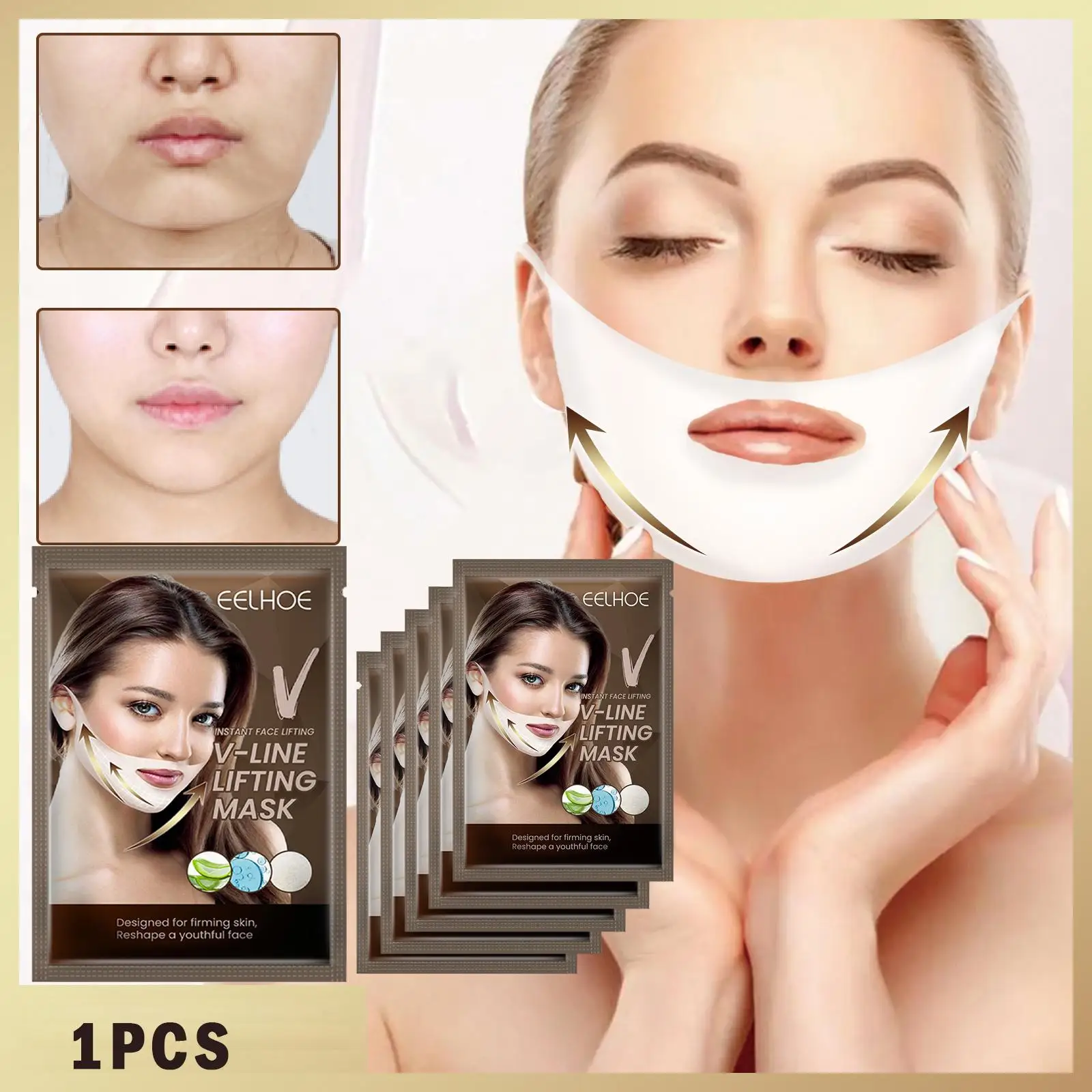 V-shaped Line Mask Double Chin Reducer Chin Up Patch Mask Face V-shaped  Firming Sculpting And Lift Face Tape Lift Slimming N5w0 - Masks - AliExpress