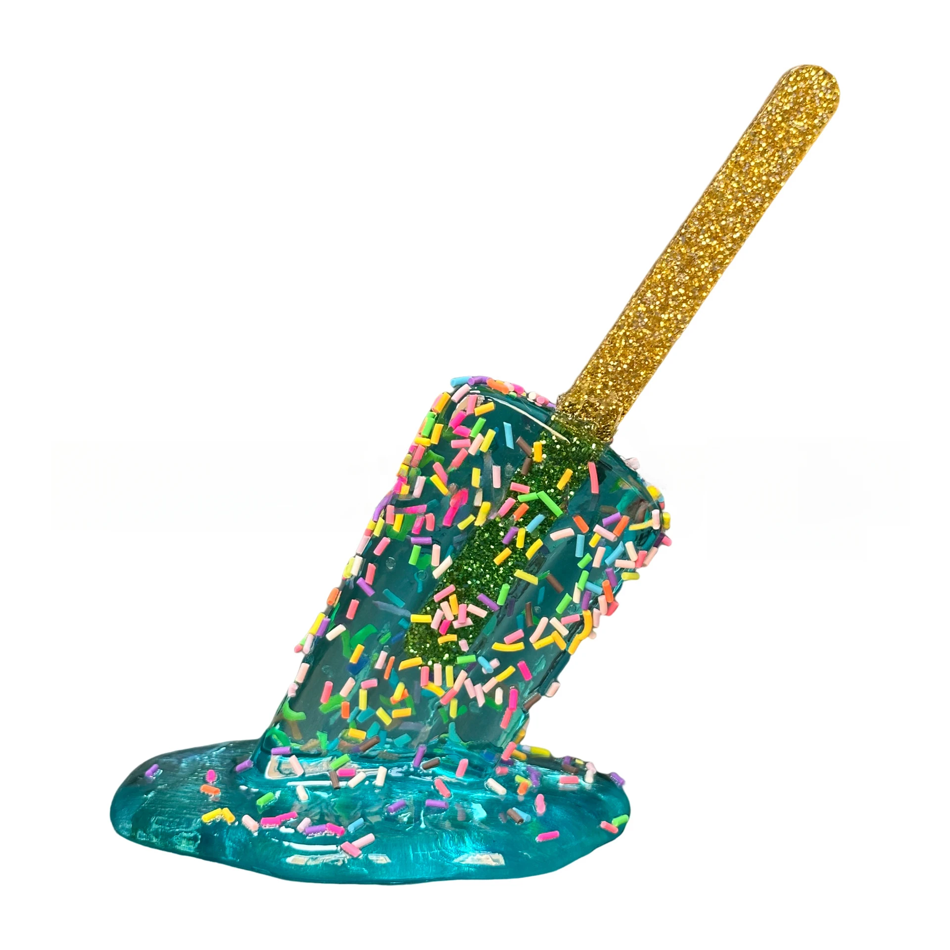 Transparent Melting Popsicle Sculpture Decoration Miniature Resin Craft Popsicles Ice Cream Accessories home desk Decor