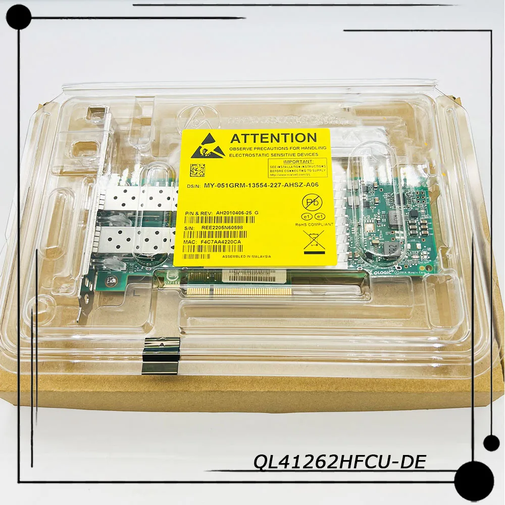 

For Dell QLogic QL41262HFCU-DE QL41262 10G 25Gsfp28 Network Card 51GRM 051GRM 0415DK 415DK SFP28
