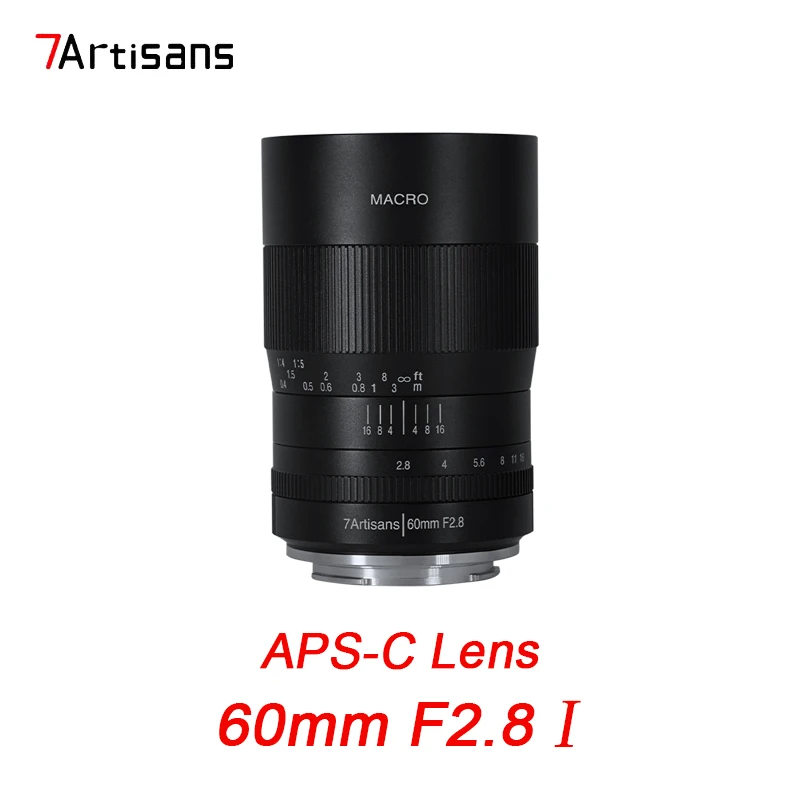 7 Artigiani 60Mm F2.8 304L Aps-C 1:1 Ingrandimento Obiettivo Macro Per Canon Eosm Eosr E Fujifilm M43 Nikon Z Mount Sony Olympus