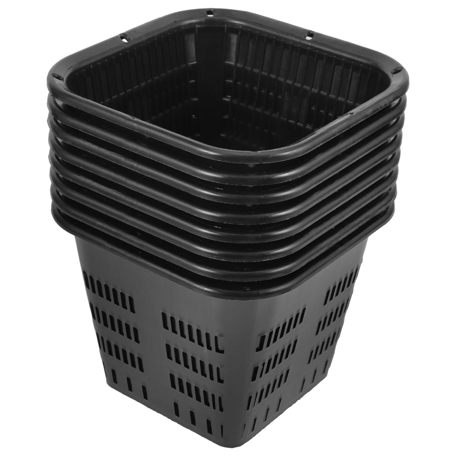 

Hydroponic Net Pots 8Pcs Slotted Mesh Net Cups Square Planting Basket Cup Mesh Planting Cups Plastic Net Pots Hydroponics