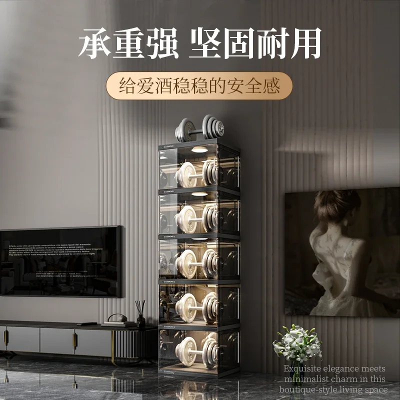 Wine cabinet display cabinet, living room against the wall, small household floor-to-ceiling foreign wine cabinet