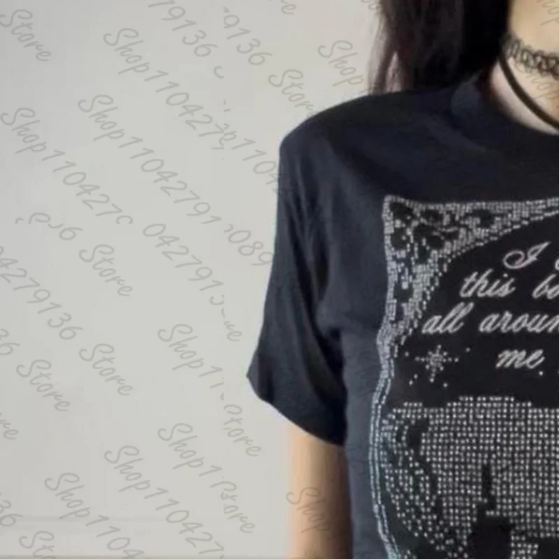 Cute Girls Tees Tops Aesthetic Graphic Tees Tops Y2k Style Women Clothing Streetwear Harajuku Printing Sexy T-shirts Summer 90s - 6