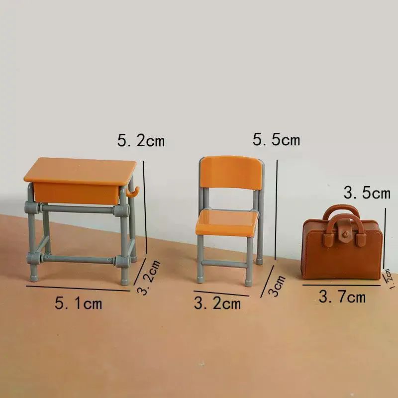 1:12 Dollhouse Miniature Simulation Classroom Desk Blackboard Book Bag Furniture Home Model Decor Toy Doll House Accessories