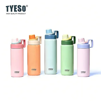 Tyeso Stainless Steel Sports Water Bottle Insulated Leak-Proof Portable Fitness Flask for Outdoor Workouts Travel Vacuum Flasks