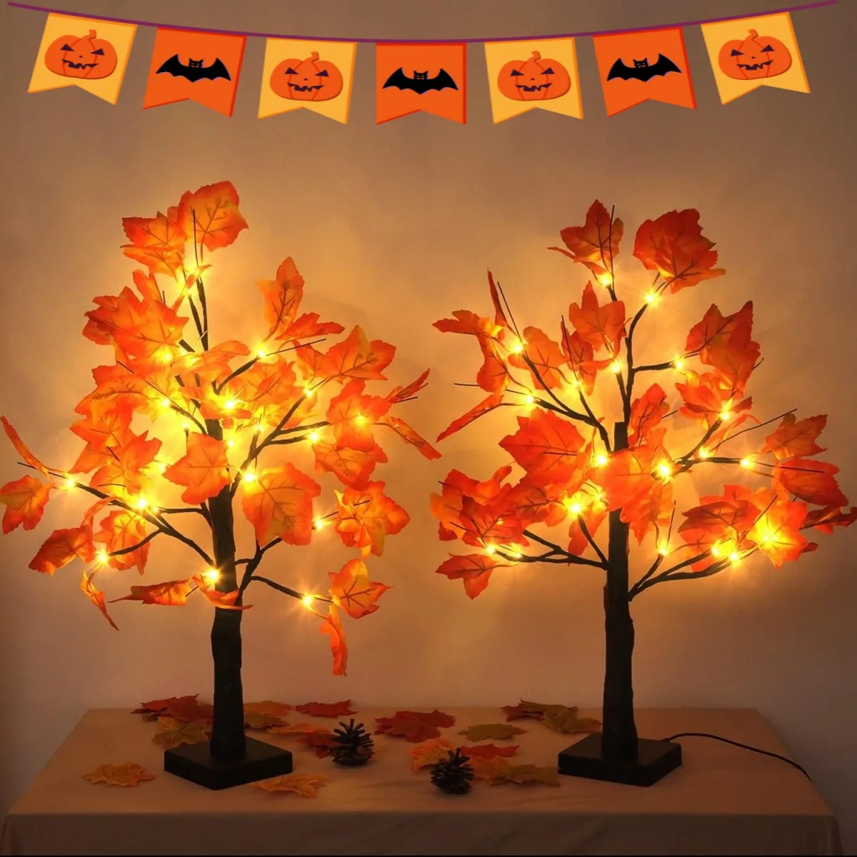 24-LED Black Birch Tree Lamp – Halloween & Holiday Decor 1