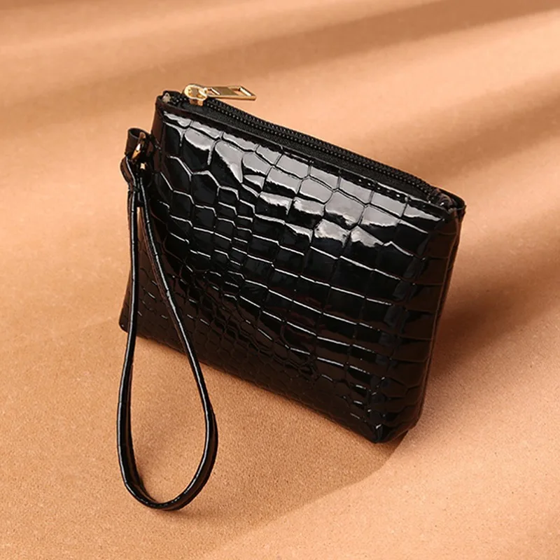 

Short Women Pocket Wallet Zipper Purse Fashion Alligator Texture Pocket Mini Trendy Crocodile Coin Purse Card Holder For Girl