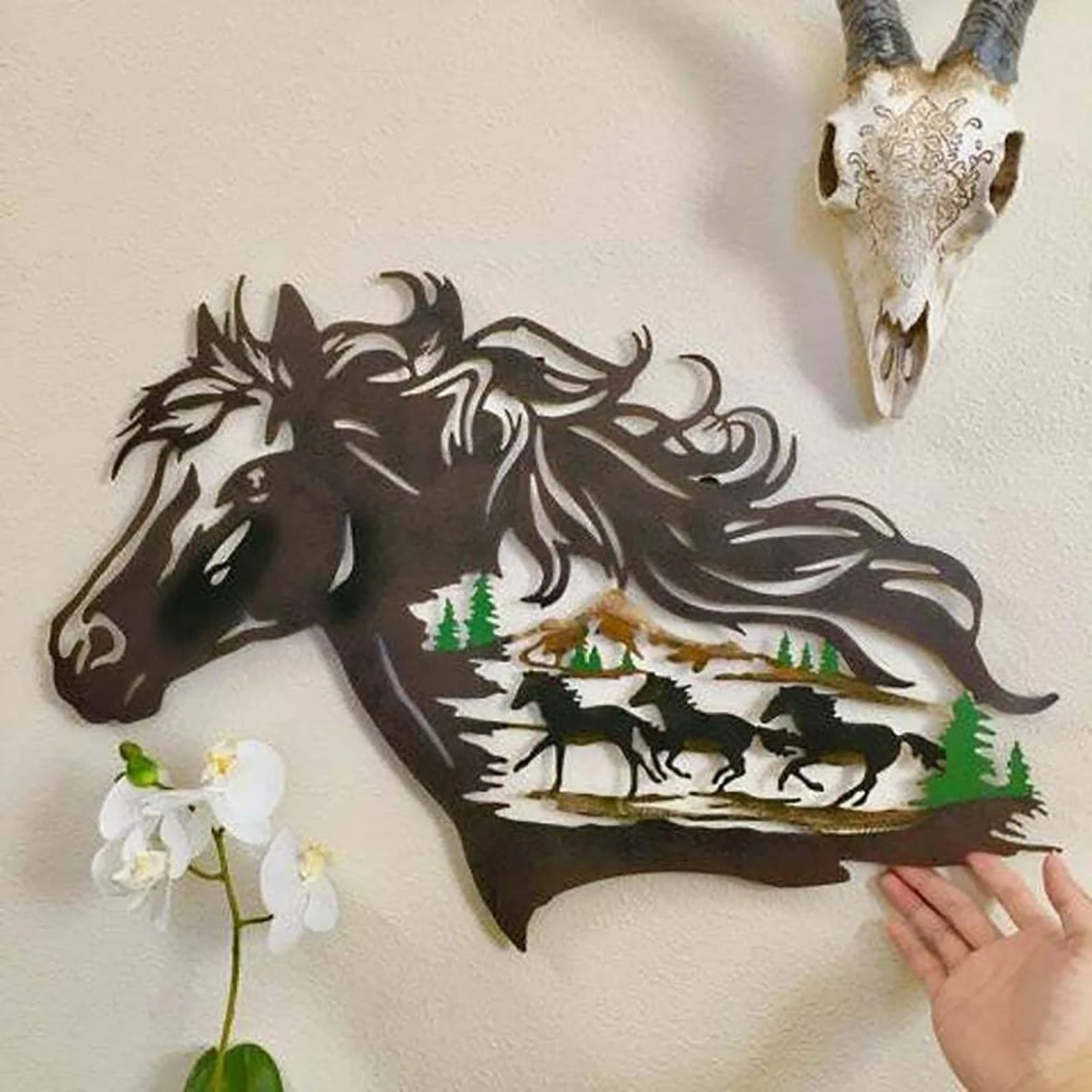 Wild Horse Pictures Western Animals Rustic Wall Hangings Home Decor Plaques 