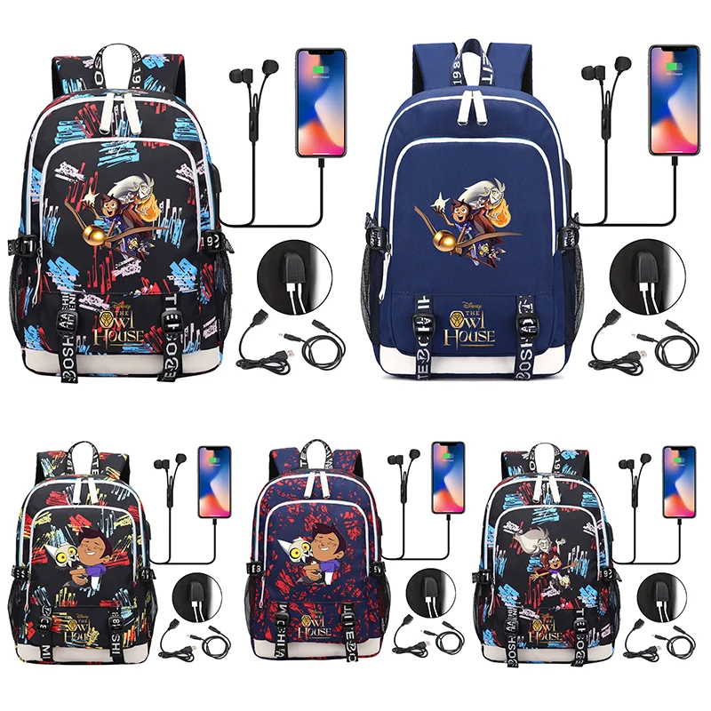 

Fashion The Owl House Laptop Backpacks Student USB Charging Backpack Famale Colorful Print Rucksack Travel Bag Mochila