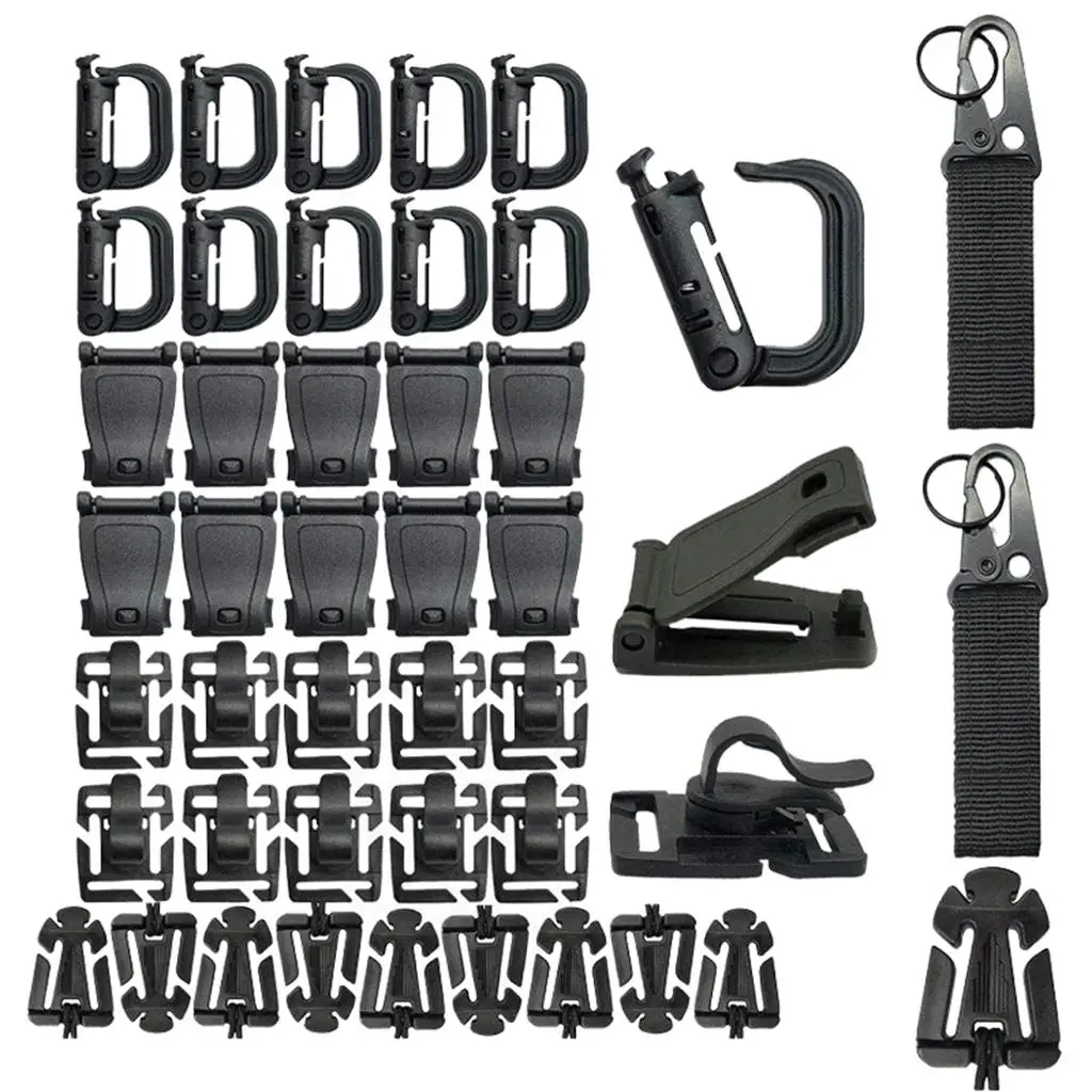 몰리 백 배낭 조끼 부착용 기어 클립 42개