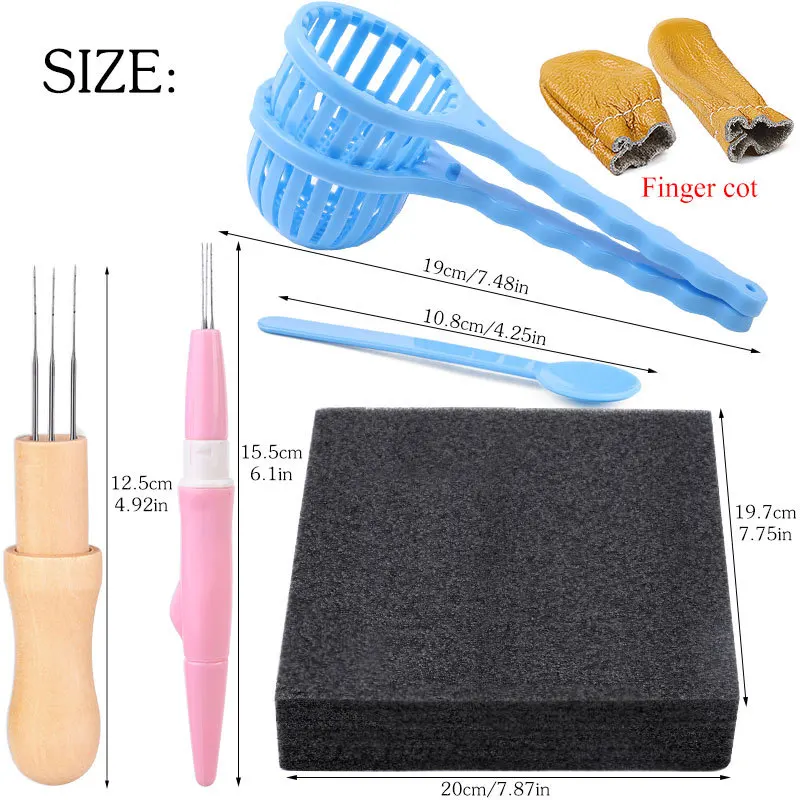 Wool Felting Needles Kit Wood Handle Felting Needles Wool Felt DIY Craft Tool For Handmade Doll Making Tools Set