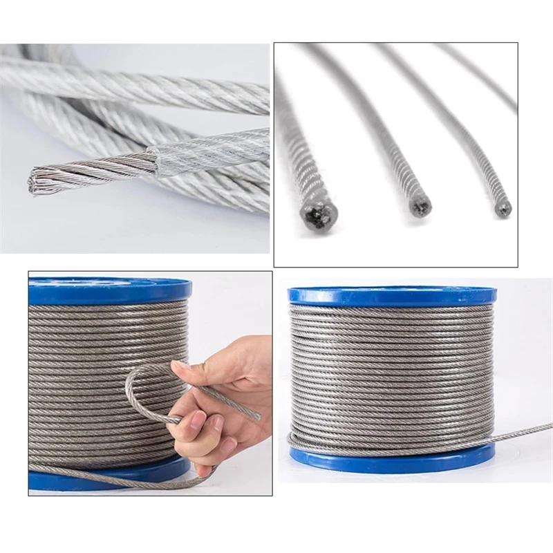 Stainless Steel Wire Rope 0.3mm-10mm Diameter 2-100m Length