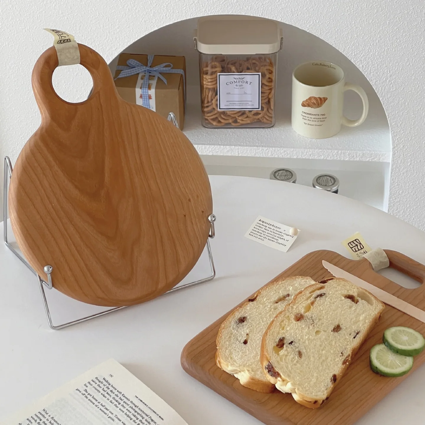 Double-sided chopping board cherry wood household kitchen board fruit tangible wood chopping boards 4