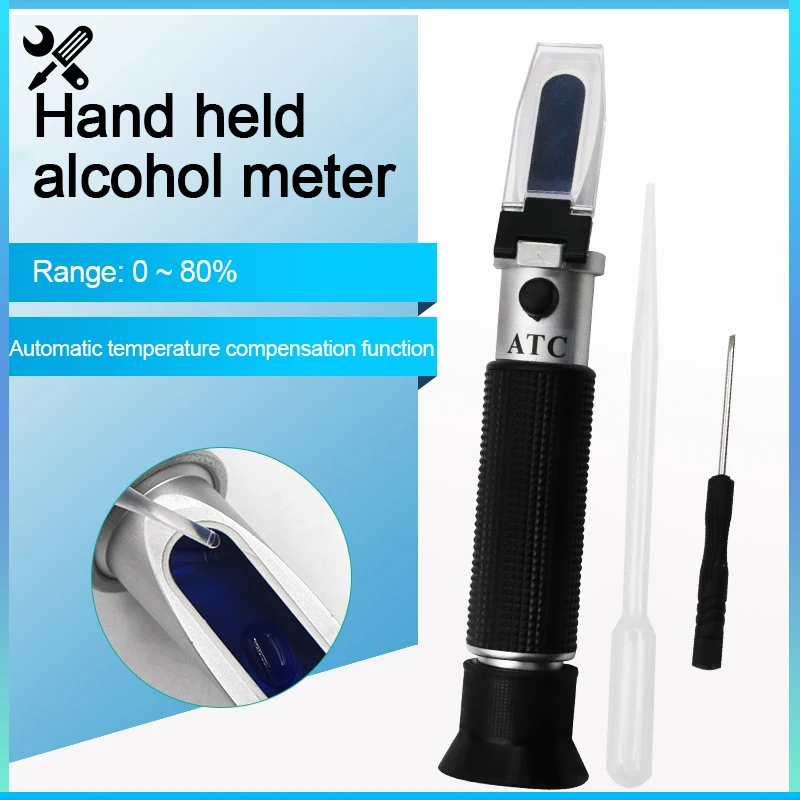Portable Alcohol Refractometer 080 for Wine Ethanol Concentration