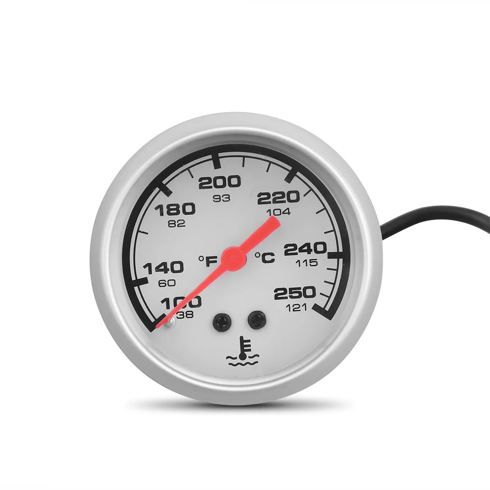 52MM 2인치 기계식 수온계 12V 38-121 ℃ /100-250 ℉ NPT 1/2-14 센서가 있는 수온계 차량용 미터
