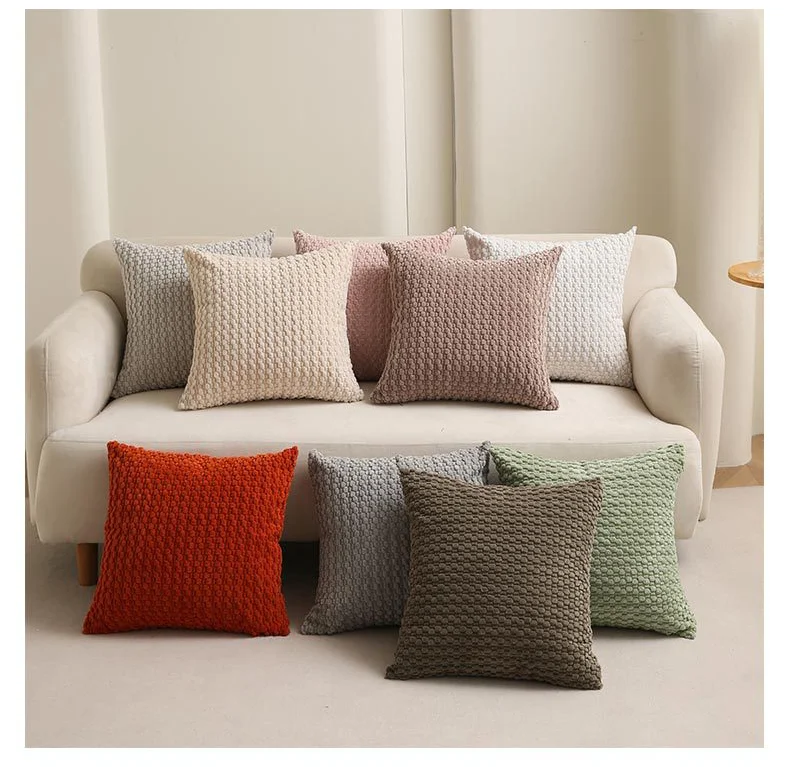 1 Stück Weiche Herbst-Dekokissenbezüge aus Cord im Boho-Streifen-Design für Landhaus-Stil, Couch, Bett und Sofa – Detail 3