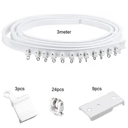 3M Ceiling Mounted Curtain Track Rail Straight Slide Plastic Bendable Home Window Decor Accessories Dropshipping