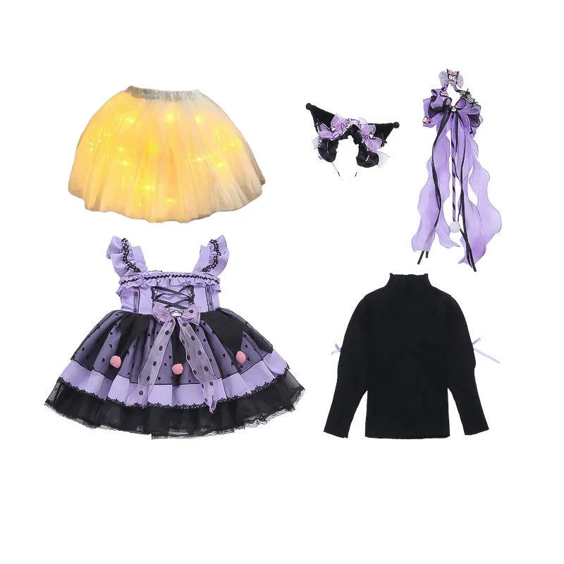 thumbnail image 1 of Kawaii Sanrio Kuromi Spring Autumn Girl Cute Cartoon Lolita Dress Birthday Party Role Play Tutu Pretty Dress Dress Gift Girl, 1 of 5