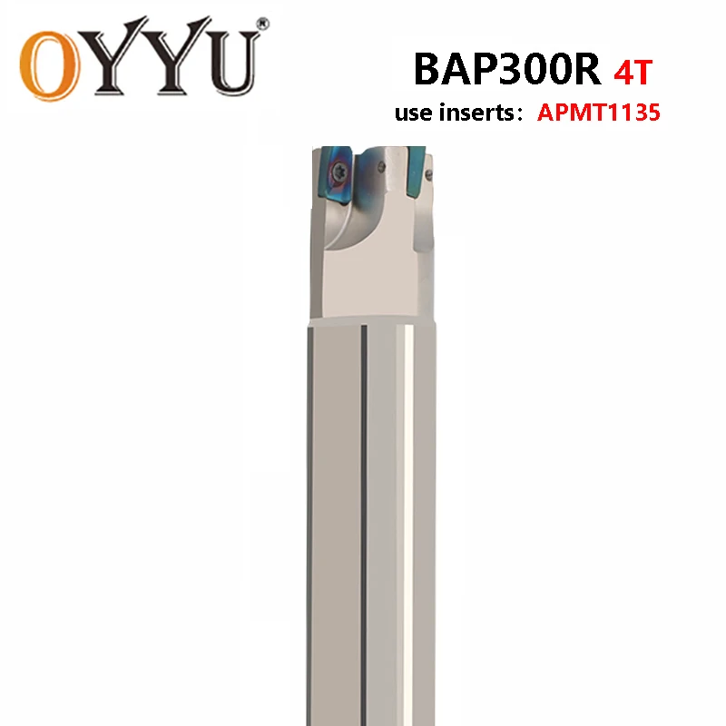 

OYYU BAP300 Right Angle Shoulder Milling Cutter BAP300R End Mill Shank Cutting 25-40mm 4T use Carbide Inserts APMT1135 APMT CNC