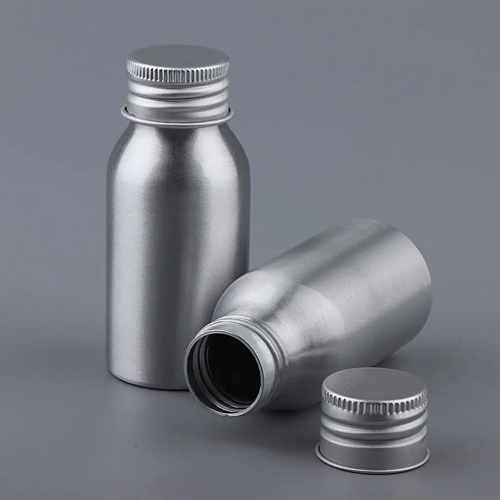 2x Empty Aluminum Travel Bottle Travel Bottles Cosmetic Container