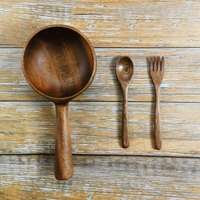 Eco-Friendly Wooden Cutlery Set for Kitchen, Bar, and Travel