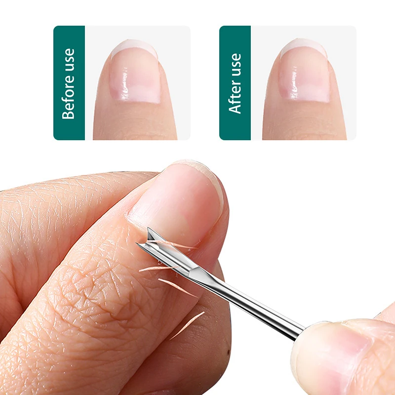 Double-Ended Nail File Stainless Steel Cuticle Remover Dead Skin Cuticle Pusher Trimmer Pedicure Nail Tools