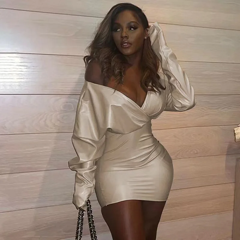 

Europe and the United States fall and winter the new style spice girl fashionable sexy pile collar dress woman