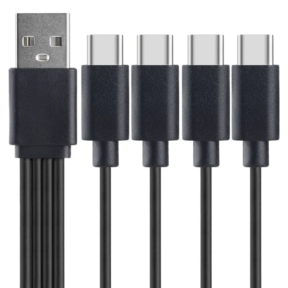Compact Multi-Device USB Charging Cable – 4-in-1 Multi-Function Cord with USB-C Ports, 5V 2A