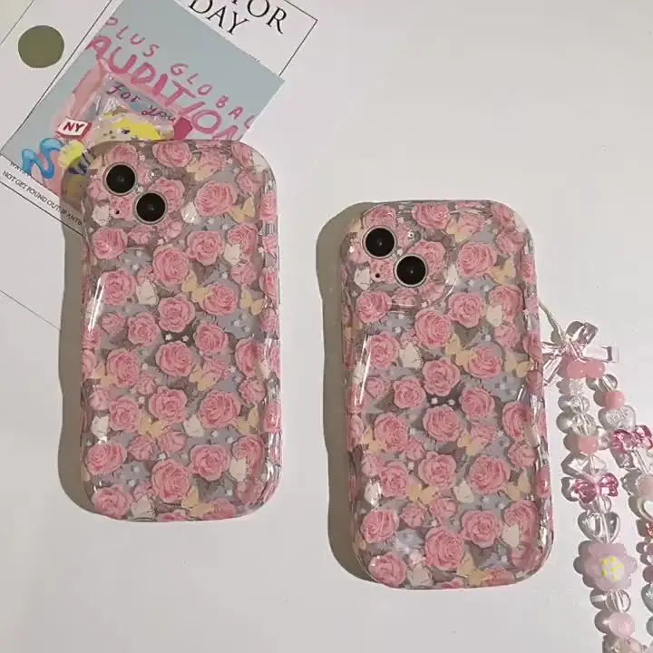 コンパクトなエレガントカードケース シェーブル ローズダーリン Korean Cute Luxury Rose Flower Bracelet Chain Clear Soft
