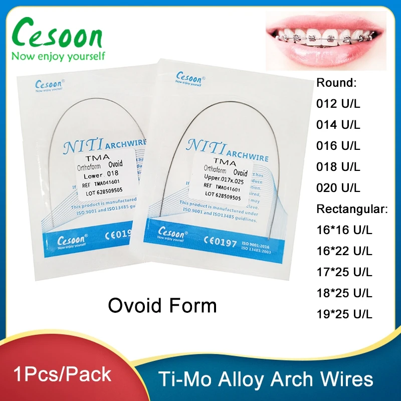 

1Pcs/Pack Dental Orthodontic Ti-Mo Alloy Arch Wires Ovoid Form Round Rectangular TMA Archwire Dentistry Materials Upper Lower