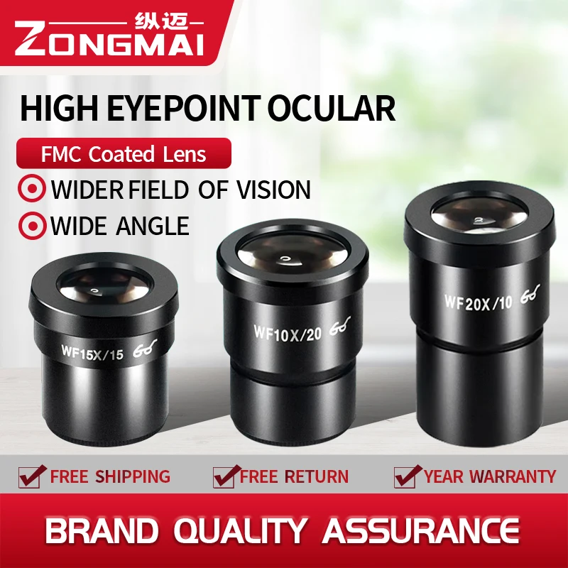 WF5X WF10X WF15X WF20X Wide-Angle High Eyepoint Ocular For Binocular Trinocular Stereo Microscope 30MM Installation Interface binoculars 10x50 military wide angle central zoom telescope powerful bak4 binocular professional for hunting camping telescopio