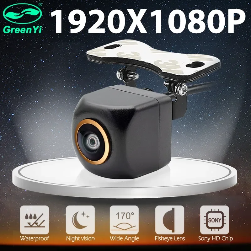 Greenyi 4 Pin RCA HD 1920x1080P 170 Degree Golden Fisheye Glass Lens Night Vision Vehicle Reversing Rearview AHD Parking Camera rear camera rear view camera front and rear cameras car front camera