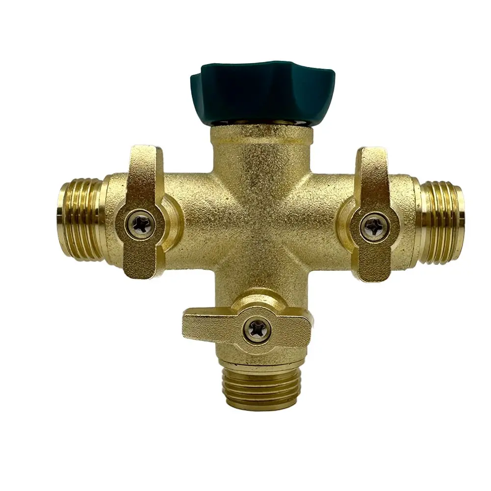 

1PCS Hose Splitter Brass 3 Way Garden Hose Connector 3/4 Thread Hose Spigot Adapter Water Hose Splitter For Outdoor Faucet