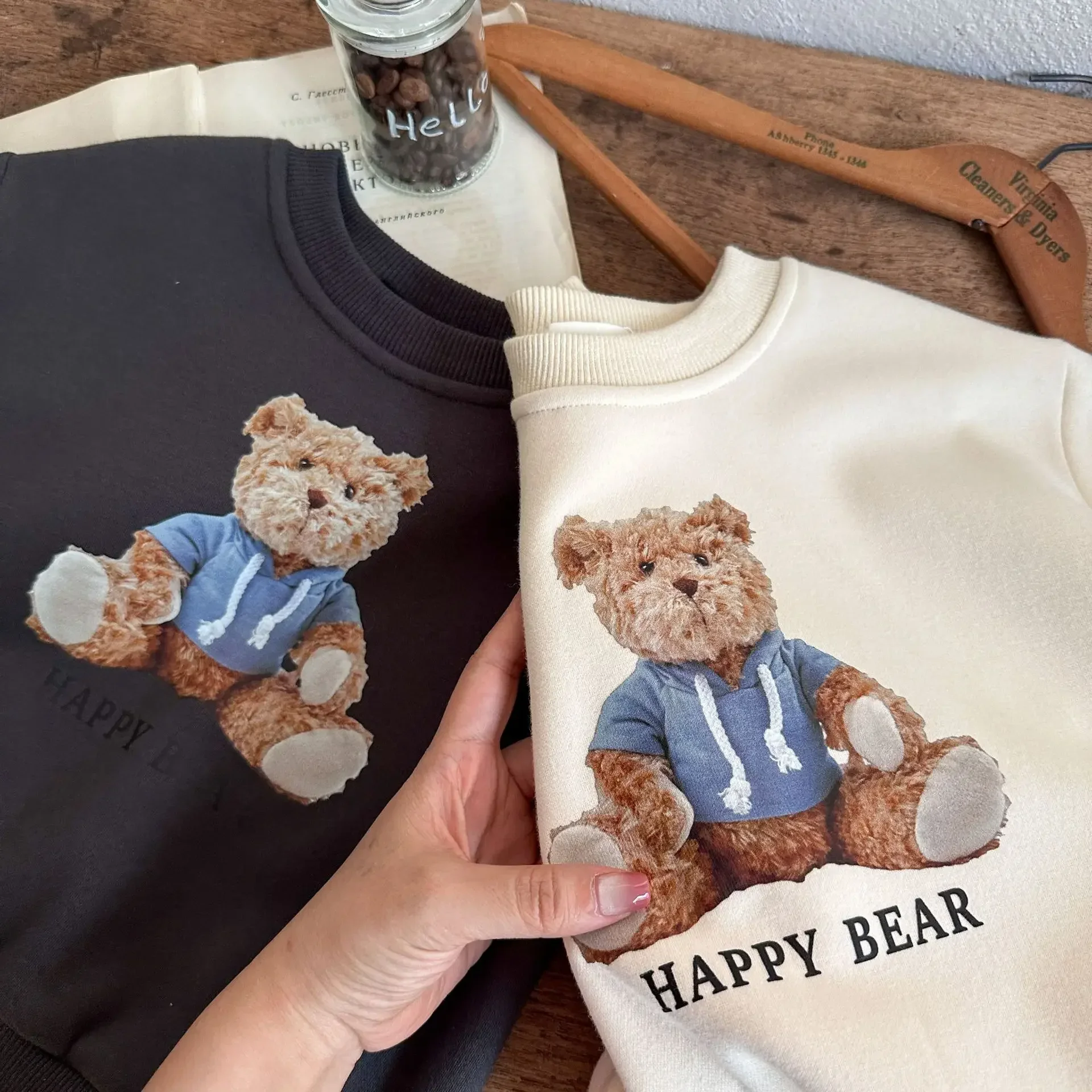 

Children's Sweater 2023 Winter Boys' and Girls' Internet Celebrity Fleece-Lined Cartoon Sweater Baby All-Match Fashionable Top