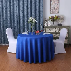 Elegant Dark Green Round Tablecloth - Polyester European Style for Weddings, Parties, and Special Occasions (ROYAL BLUE)