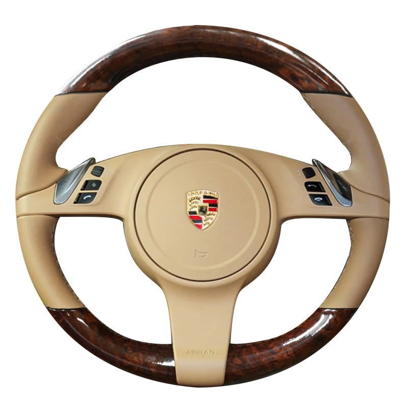 ontto Bling auto volante logo decorazione accessorio interno adatto per Porsche Cayenne Paramera diamante adesivo volante logo strass fai da te volante decalcomanie copertura per accessori auto