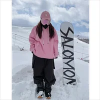 Fashion Pink Ski Hoodie Men Women Oversize Windproof Waterproof Snow Hoodie Ski Jacket Snowboarding Hoodie Jackets Ski Equipment 2