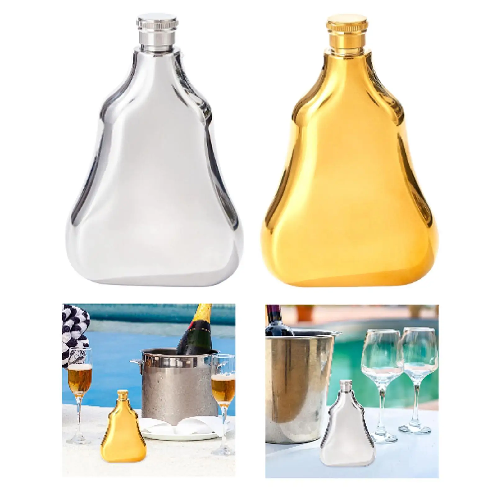 Hip Bottle with Cover Barbecue 6oz Birthday Gift Party Hiking Compact Reusable Small Outdoor Multiuse Pocket