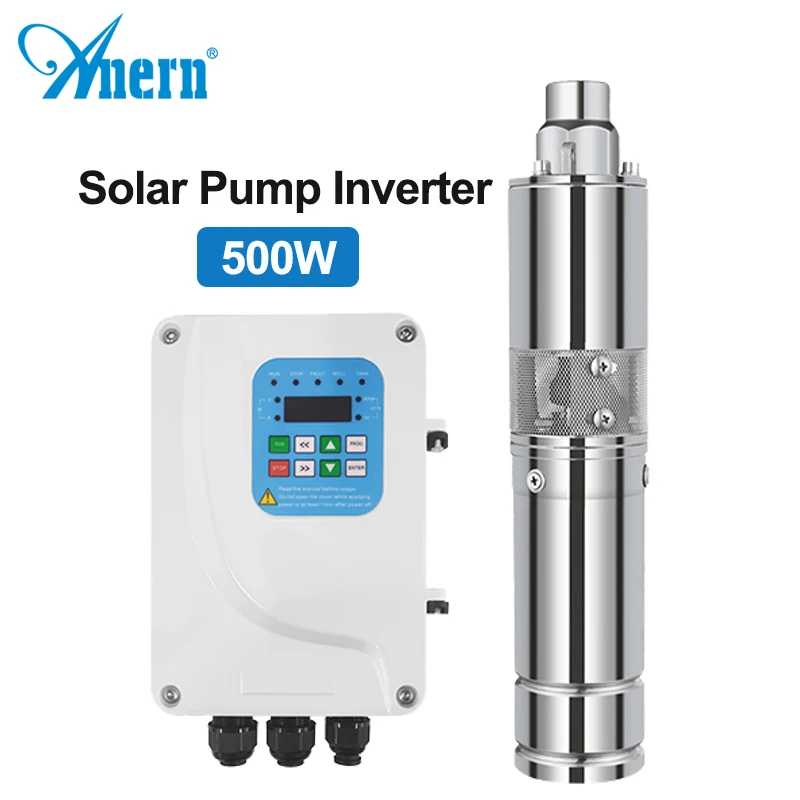 

Anern Solar Water Pump 500W 48V Well Submersible Pump DC 100V Bore Hole Deep Well Irrigation Water Pump 5-12m³/h