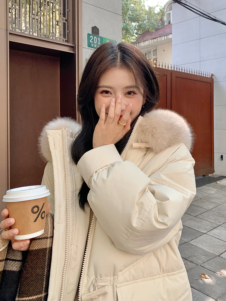 Winter Fashion Design Sense Niche Thick below the Knees Long down Jacket Women's Mid-Length