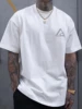Summer outdoor leisure creative geometric graphic printed short-sleeved men's crew-neck T-shirt 1
