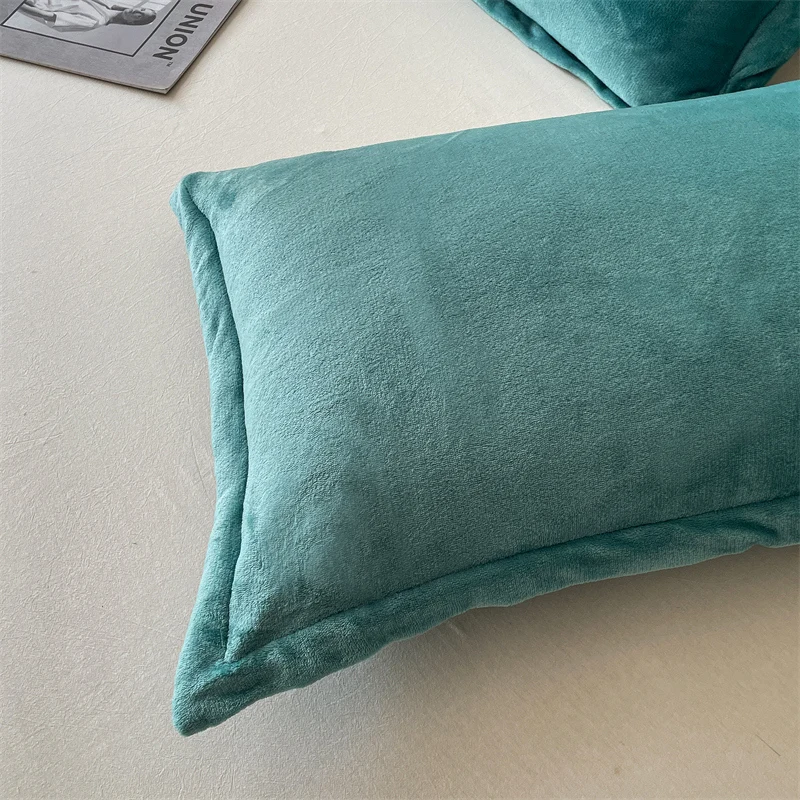 Solid Color Pillows Cover Velvet Pillowslip funda almohada 48x74cm Pillowcase Rectangle Cushion Cover 2pcs Warm Pillow Cases 4
